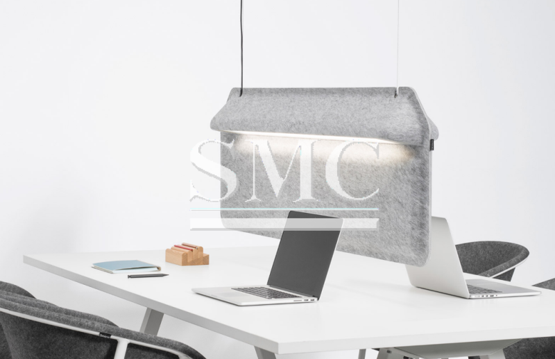 De Vorm's Workspace Divider lamp adds privacy to open offices