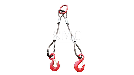 Two Legs Wire Rope Sling with Ring / Hook